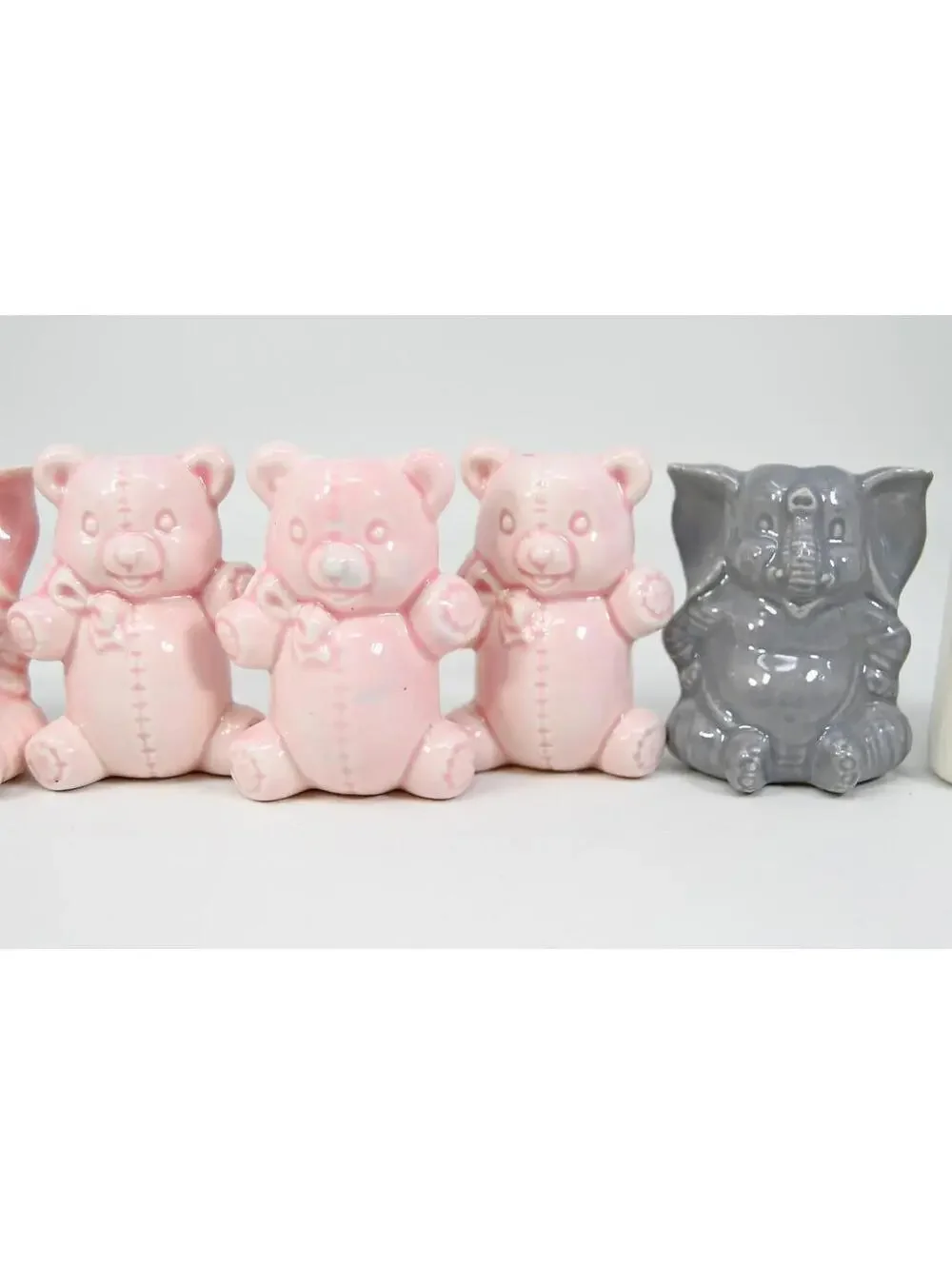 Macrame Beads Child Baby Teddy Bears Bee Bottles Elephants Lot of 8 VTG Ceramic